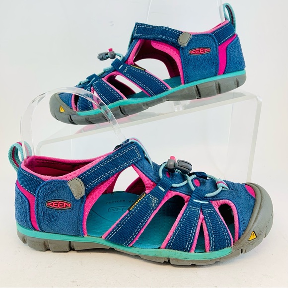 KEEN Big Kid's Youth Blue Pink Seacamp II CNX Waterproof Sandals size 3 EU 35 - Picture 4 of 11